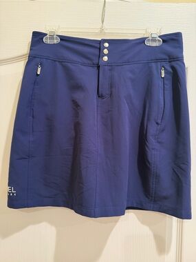 Kastel of Denmark  Navy Athletic Skort with Front Zipper Pockets